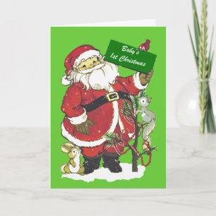 Baby första julSanta foto Helgkort
