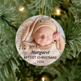 Baby Första julskript Modern Elegant Julgransprydnad Keramik