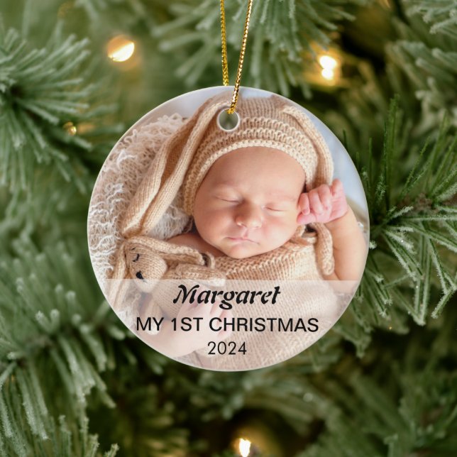 Baby Första julskript Modern Elegant Julgransprydnad Keramik (Träd)