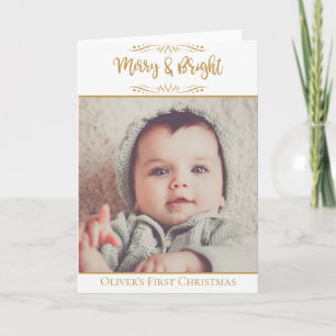 Baby första jultomte och Bright BABY PHOTO Kort