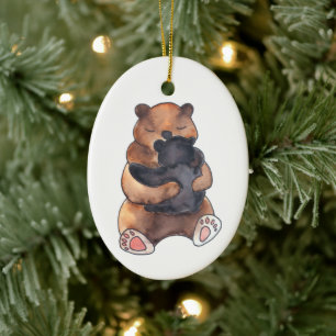Baby Första jultomten Bear Hug Julgransprydnad Keramik