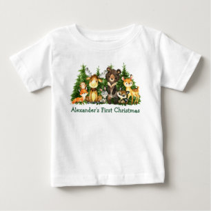 Baby Första jultomten Forest Animals T Shirt