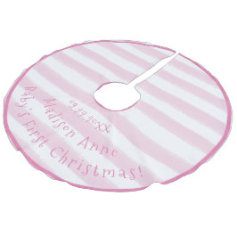 Baby första jultypografi Rosa Girly Namn Julgransmatta Fusklinne