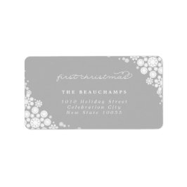 Baby Första julvintern Snöflingor Adress Adressetikett