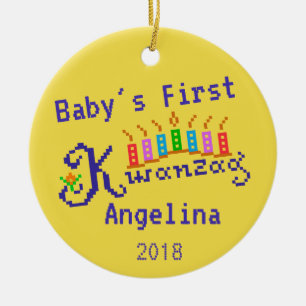 Baby första Kwanzaa Julgransprydnad Keramik