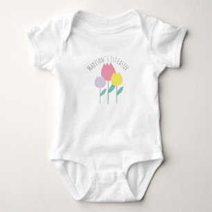 Baby Första Påsk Vår Tulpaner Baby Kroppsoverall T Shirt