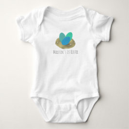 Baby Första Påsken Vattenfärg Ägg Baby Kroppsovera T Shirt