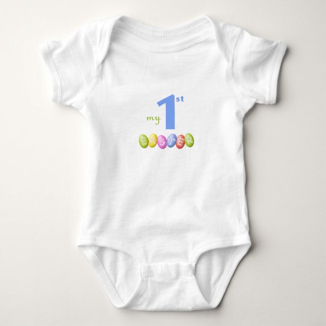 Baby första påskskjorta med coloful påskägg tee (Framsida)