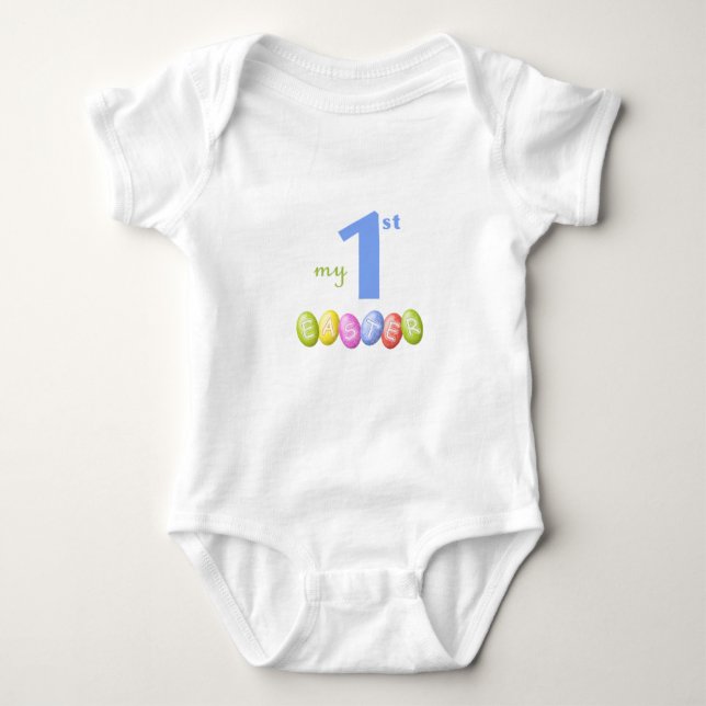 Baby första påskskjorta med coloful påskägg tee shirt (Framsida)