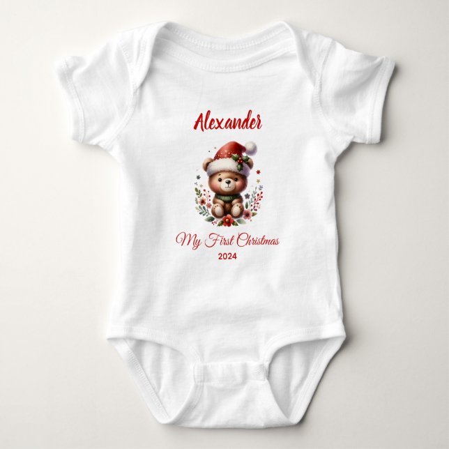Baby första personligen av den söta julklappen t shirt (Framsida)
