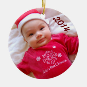 Baby första prydnad för julfoto julgransprydnad keramik