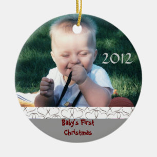 Baby första prydnad för julfoto julgransprydnad keramik