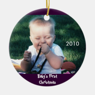 Baby första prydnad för julfoto julgransprydnad keramik