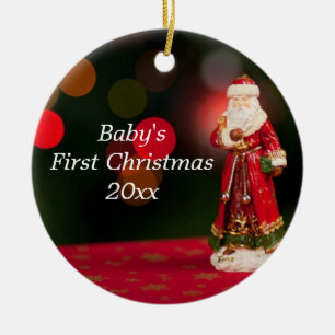 Baby första Santa för julpersonlig prydnad Julgransprydnad Keramik