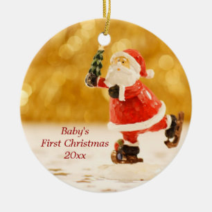 Baby första Santa för julpersonlig prydnad Julgransprydnad Keramik