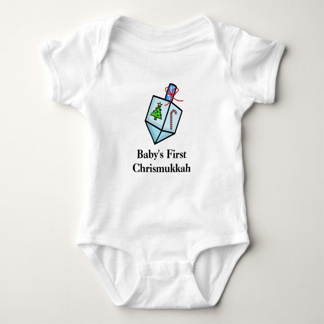 Baby första skjorta för Chrismukkah Dreidel baby Tee Shirt (Framsida)