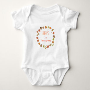 Baby Första Thanksgiving Höstlöv Ekollon T Shirt