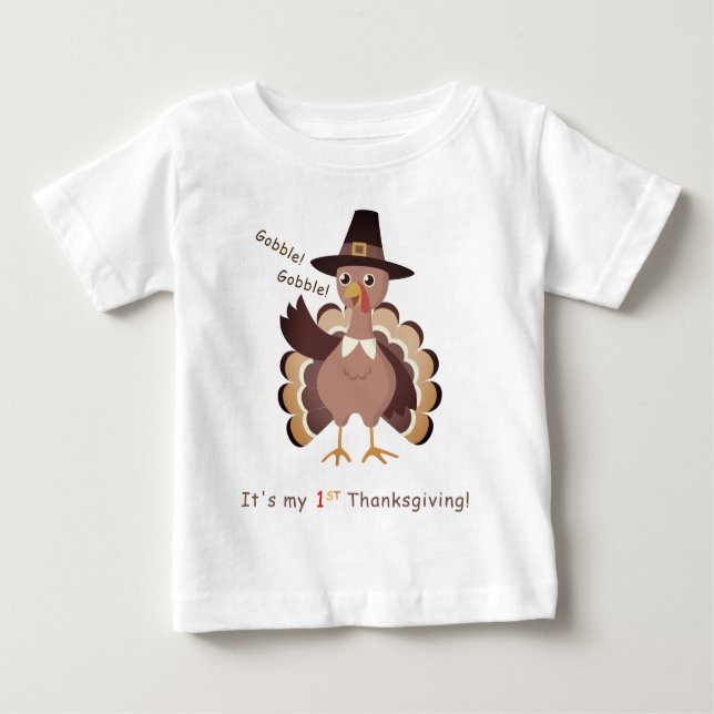 Baby Första Thanksgivingen Shirt T (Framsida)