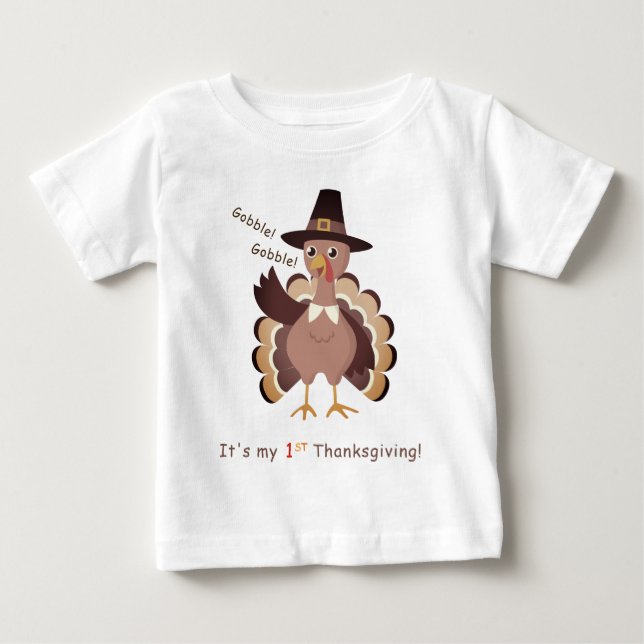 Baby Första Thanksgivingen Shirt T Shirt (Framsida)