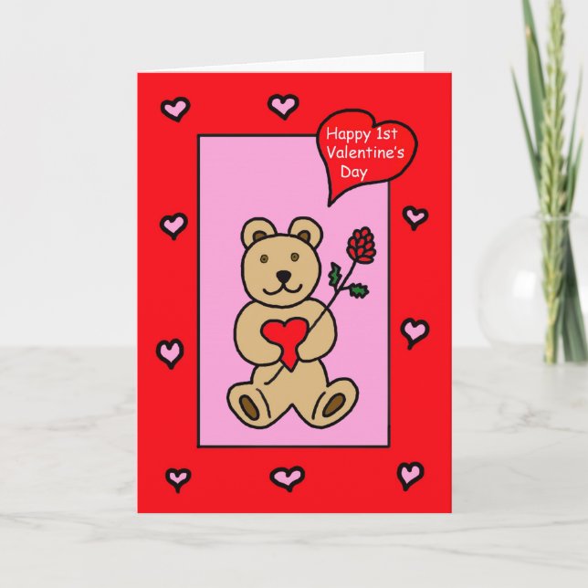 Baby första valentin -- Nallevalentin Helgkort (Framsida)