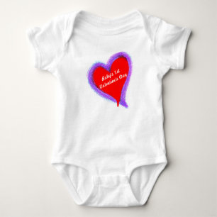 Baby första valentin röd dubbel hjärta för dag tee