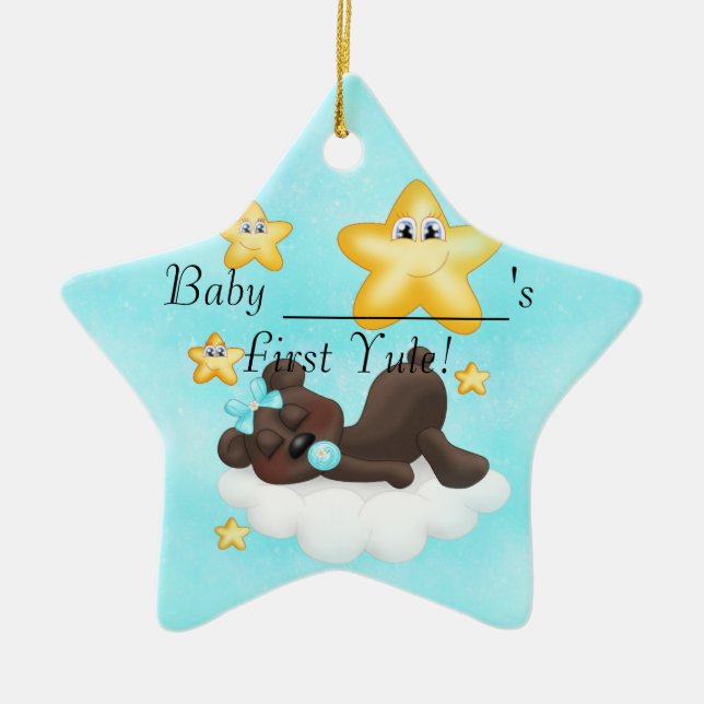 Baby första Yule prydnad Julgransprydnad Keramik (Framsidan)