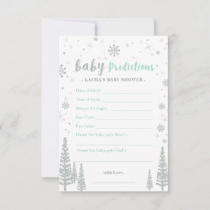 Baby Förutsägelse Kort - Vinter Baby Shower Spel