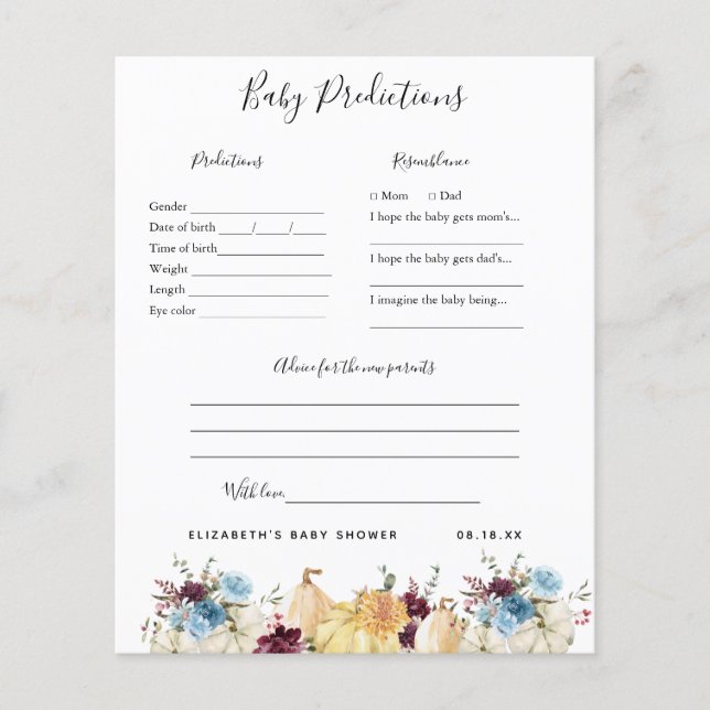 Baby-förutsägelser | Barnstödsspel (Framsida)