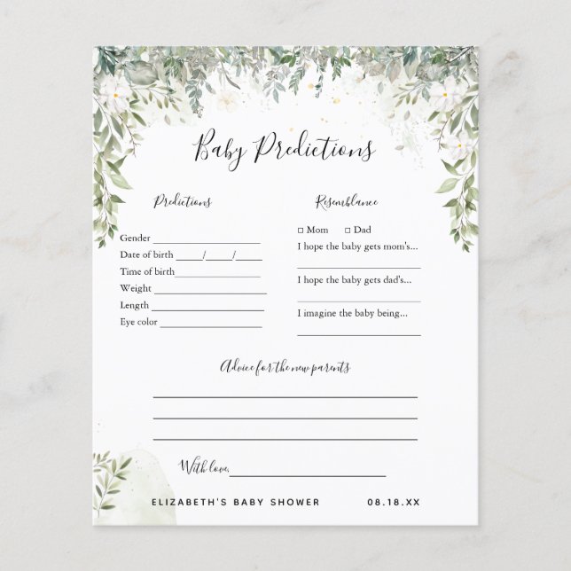 Baby-förutsägelser | Barnstödsspel (Framsida)