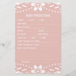 Baby-förutsägelser papel picado Baby Shower-spel Flygblad
