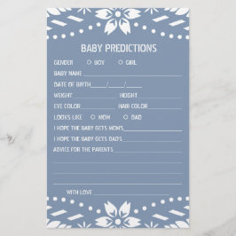 Baby-förutsägelser papel picado Pojke Shower-spel Flygblad