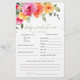 Baby-förutsägelser Råd Färgfull vår blommigt