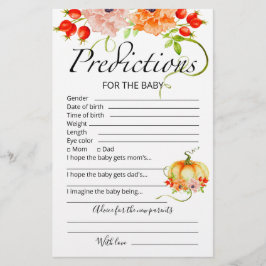 Baby-förutsägelser: rådskort för babydusch