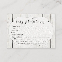 Baby-förutsägningskort för babyskor - Rustiskt trä
