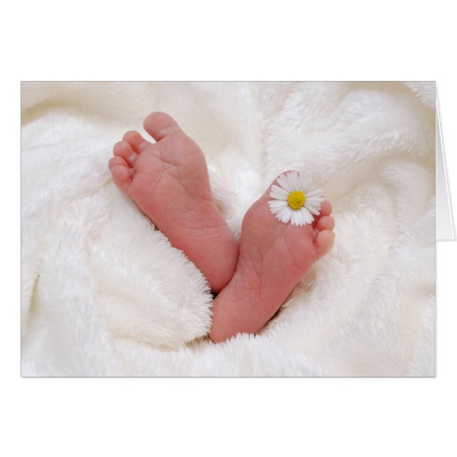 Baby-fot med Daisy Hälsningskort (Framsidan Horizontal)