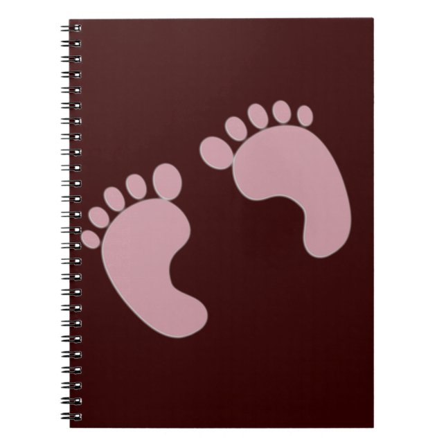 Baby-fotavtryck Anteckningsbok (Framsidan)