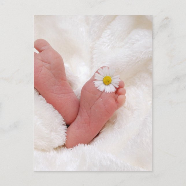 baby fotavtryck av söt nyfött spädbarn, litet nytt vykort (Framsida)