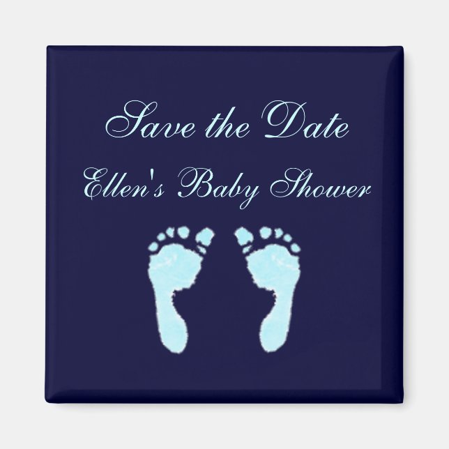 Baby-fotavtryck (Boy) Magnet (Framsidan)