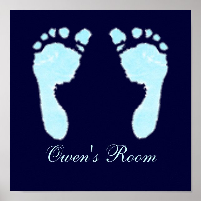 Baby-fotavtryck (Boy) Poster (Framsidan)