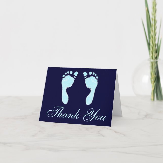 Baby-fotavtryck (Boy) Tack Kort (Framsida)