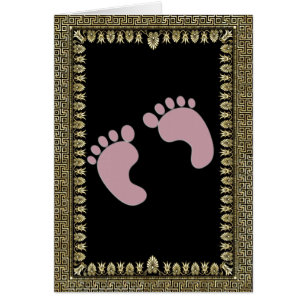 Baby-fotavtryck Hälsningskort