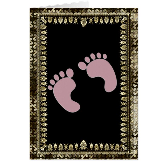 Baby-fotavtryck Hälsningskort (Framsidan)