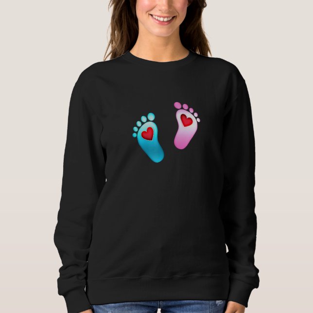 Baby fotavtryck Kärlek Heart Foot Feet Boy Girl Va T Shirt (Framsida)