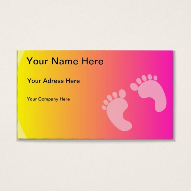 Baby-fotavtryck Visitkort (Framsidan)