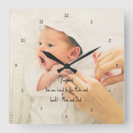 Baby foto Cute Nursery Wall Clock Fyrkantig Klocka