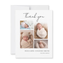 Baby Foto Födelse Tillkännagivande Kort Flera Bild