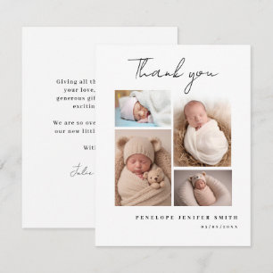 Baby Foto Födelse Tillkännagivande Kort Flera Bild