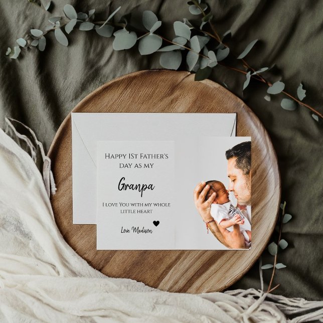 Baby Foto Glad första fars dag jag älskar dig Kort (Skapare uppladdad)