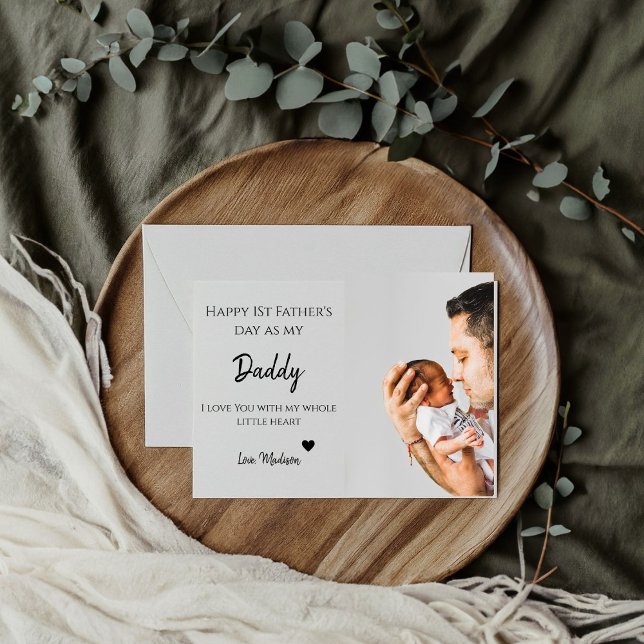 Baby Foto Glad första fars dag jag älskar dig Kort (Skapare uppladdad)