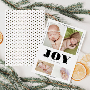 Baby Foto Glädje för vår värld Goda helger Julkort